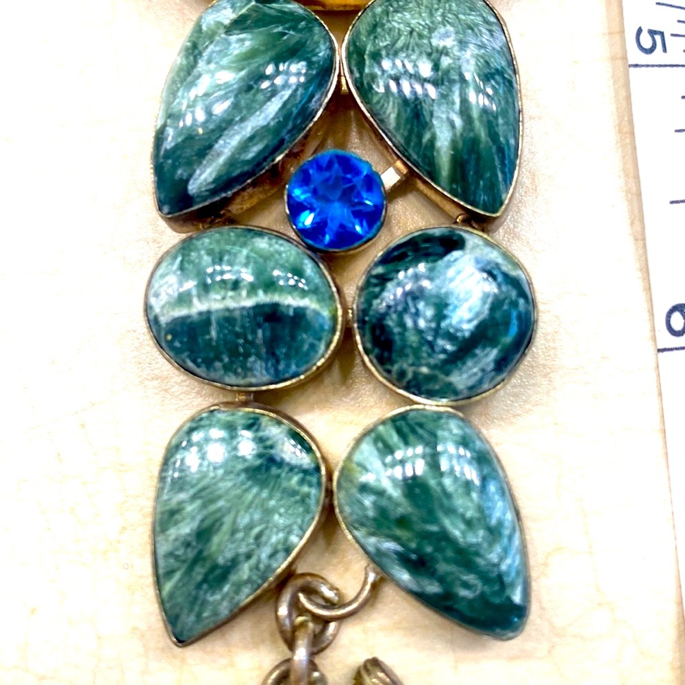 Malachite and silver bracelet